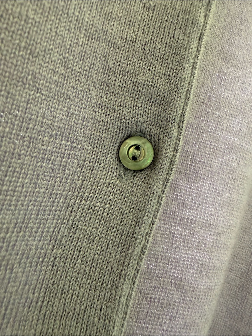 Magaschoni Lavender Wool Cardigan Beaded rayon silk  Collar Vintage Y2K - Picture 9 of 17